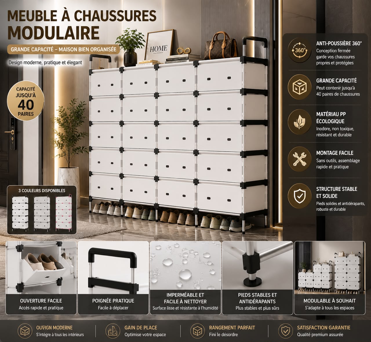 Etagère de rangement des chaussures