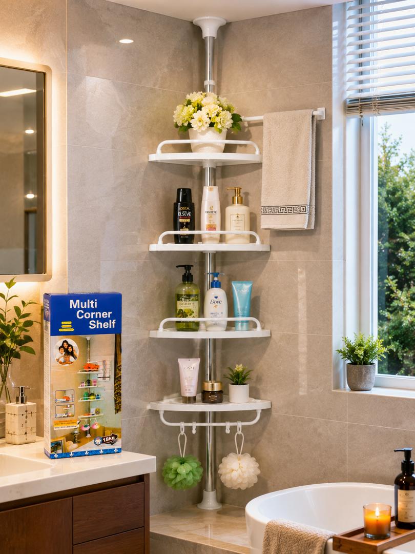 Étagère de Douche Télescopique Multifonction