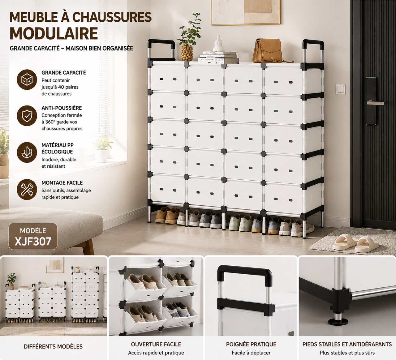 Etagère de rangement des chaussures