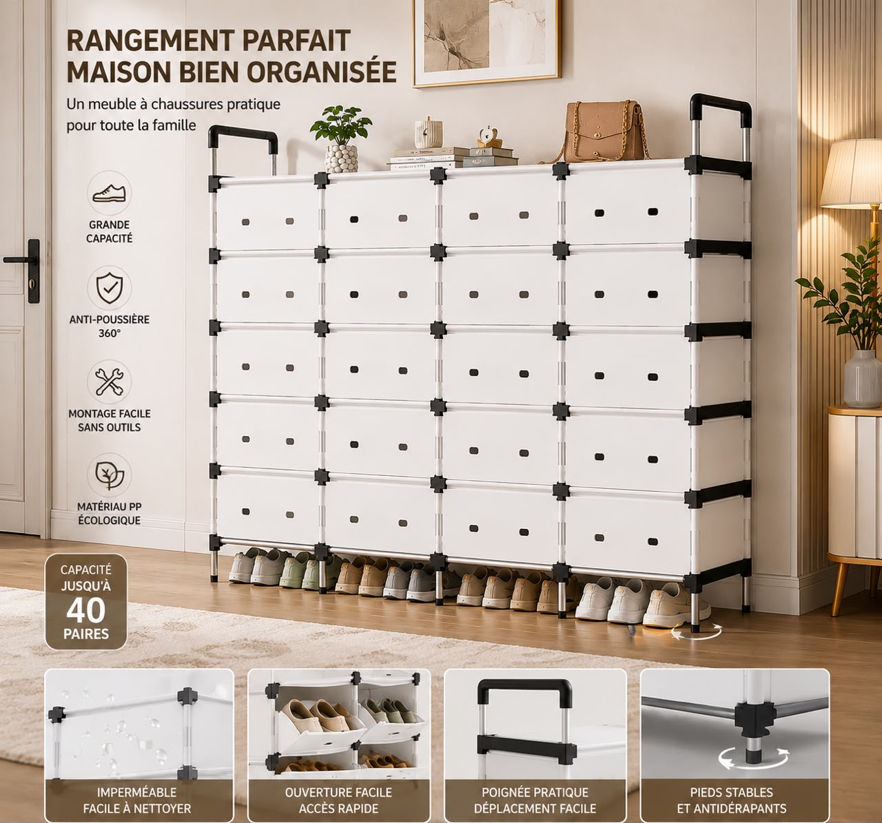 Etagère de rangement des chaussures