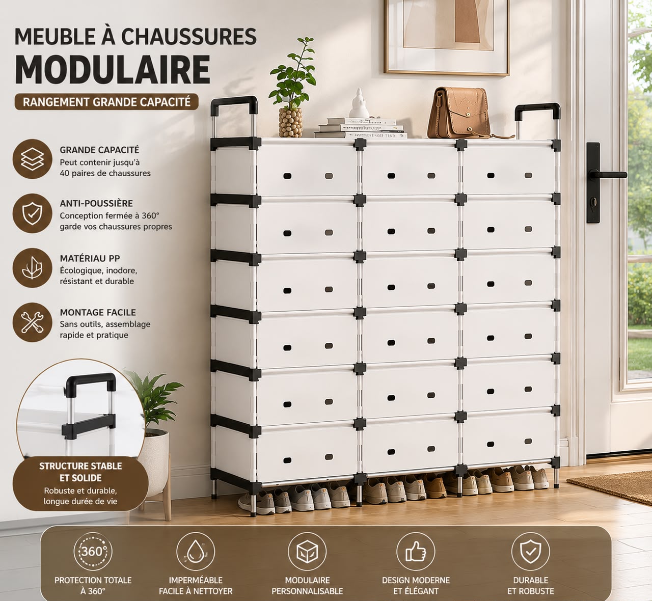 Etagère de rangement des chaussures