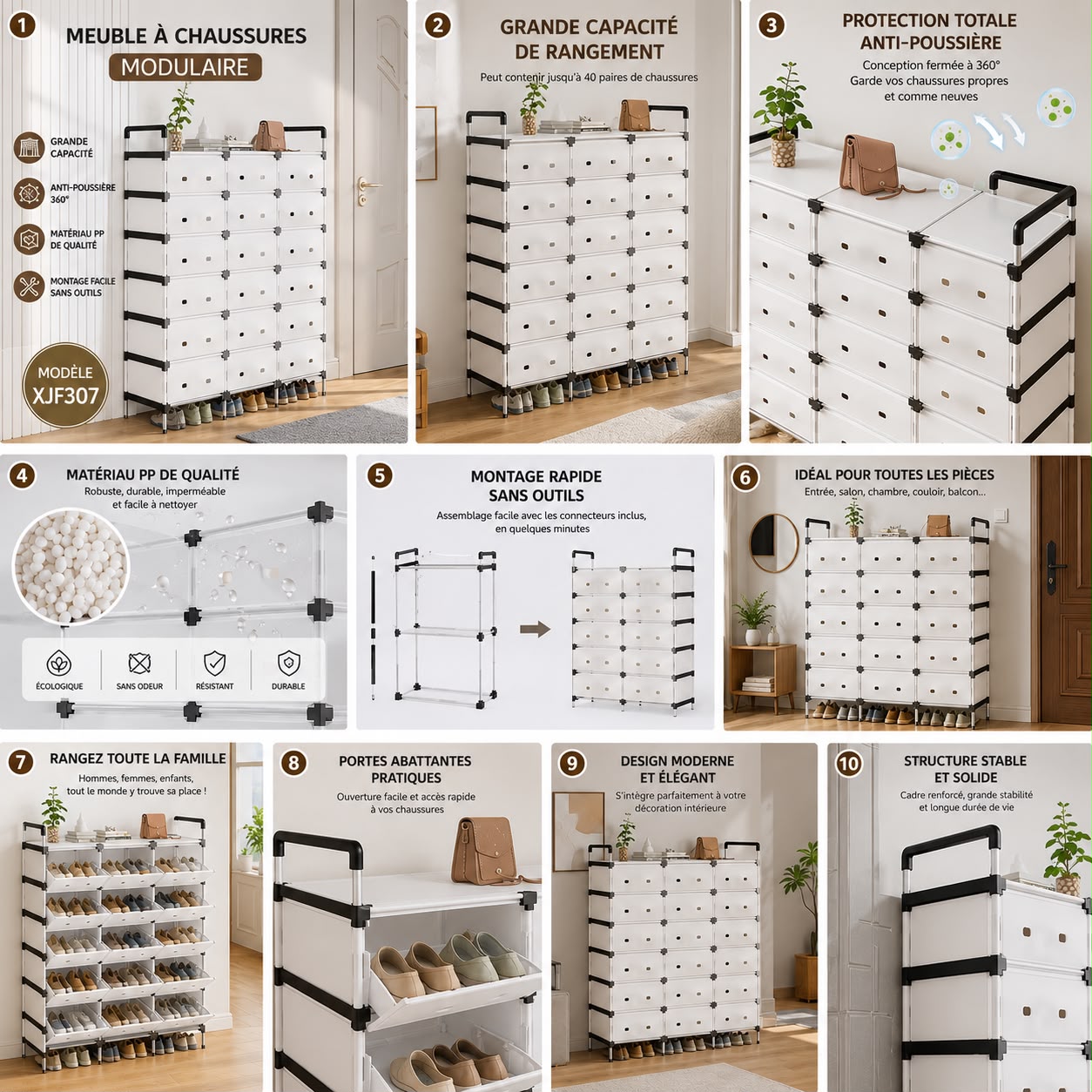 Etagère de rangement des chaussures