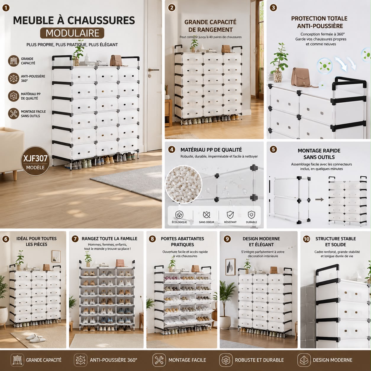 Etagère de rangement des chaussures