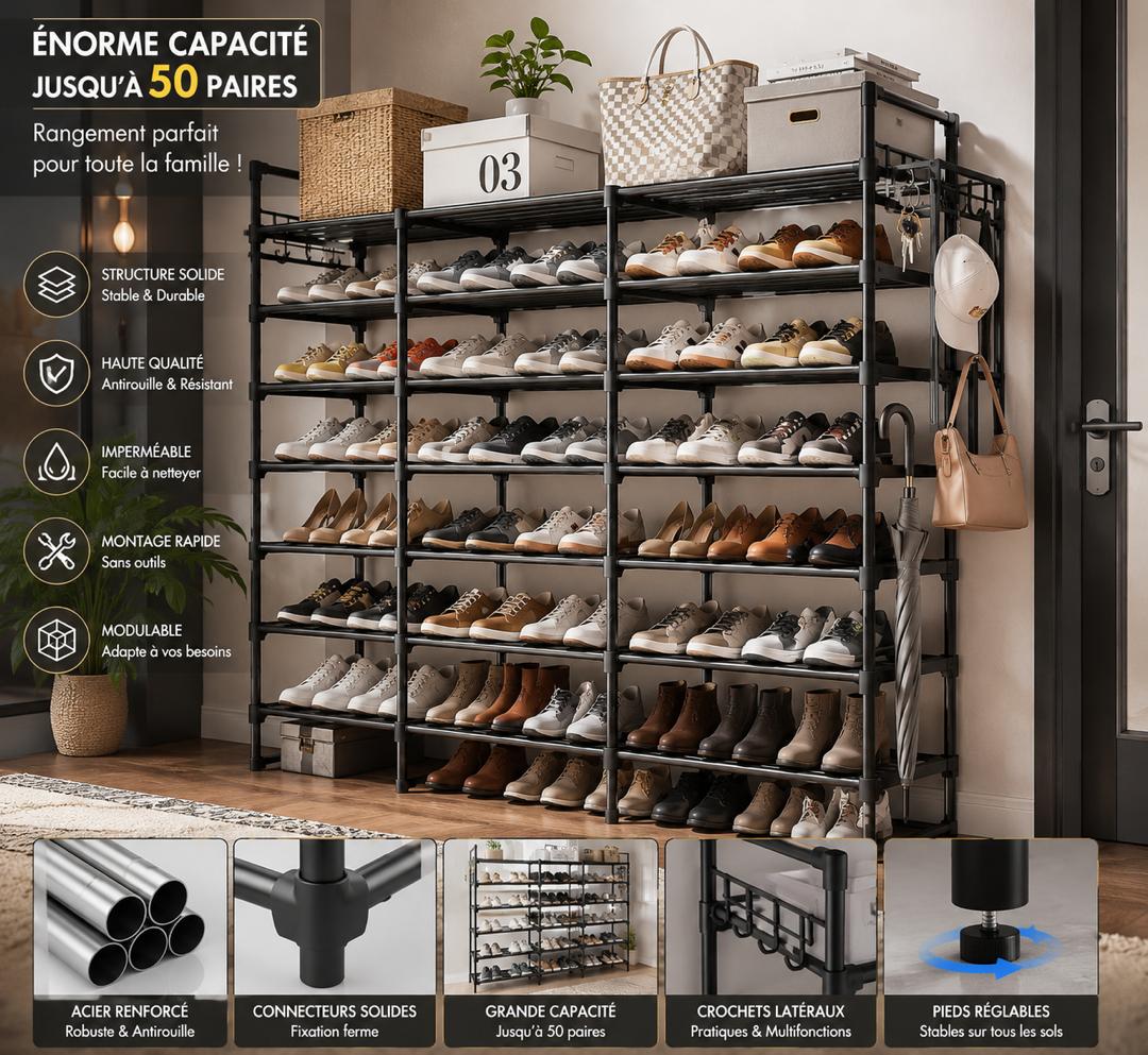 Meuble à chaussures multi-niveaux