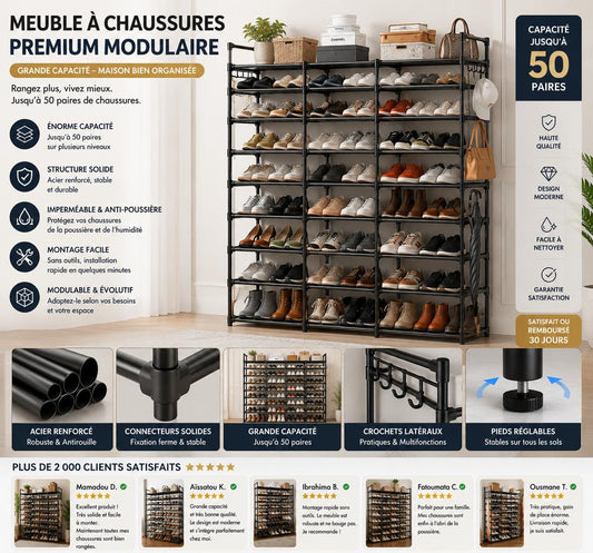 Meuble à chaussures multi-niveaux